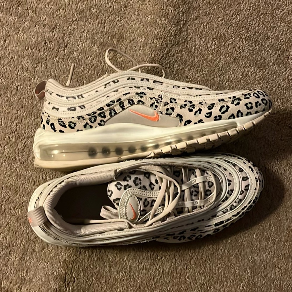 Leopard Print Sneakers with Orange Accents